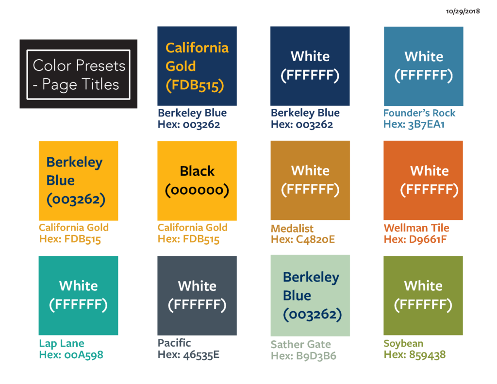 Color Presets for Page Titles